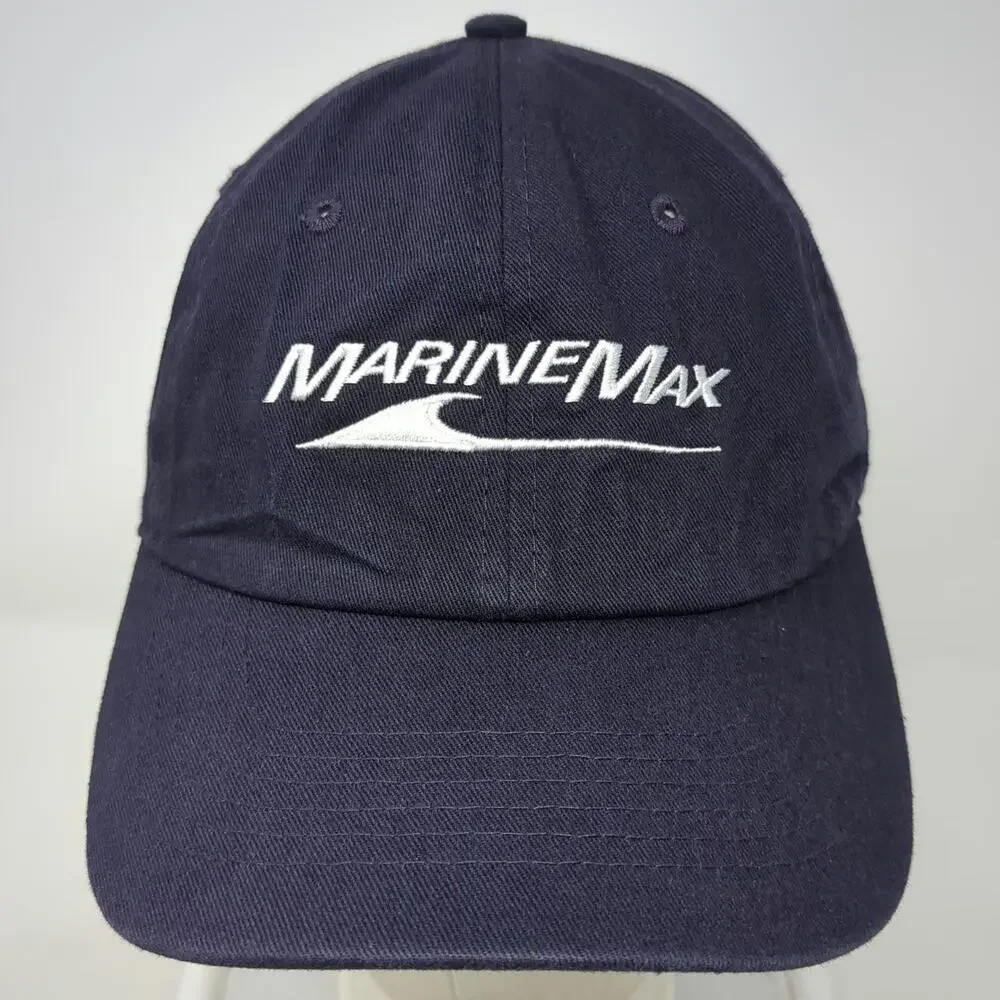MarineMax Boat Yacht Blue Baseball Cap One Size Slideback Hat Embroidered Logo